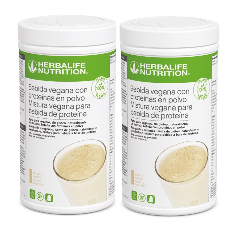 PACK de 2 Bebida vegana con proteínas en polvo - 20 raciones Vainilla