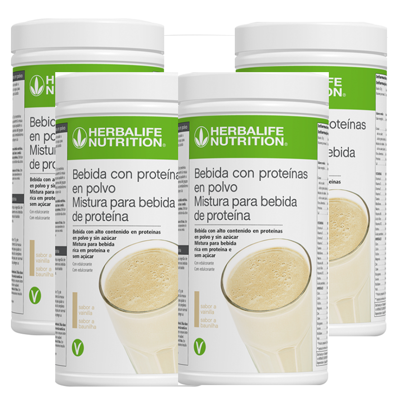 PACK de 4 Bebidas con Proteínas en Polvo Vainilla 588 g